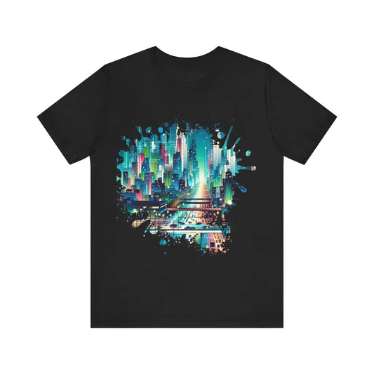 Illuminated Convergence - Jersey Short Sleeve Tee - Black