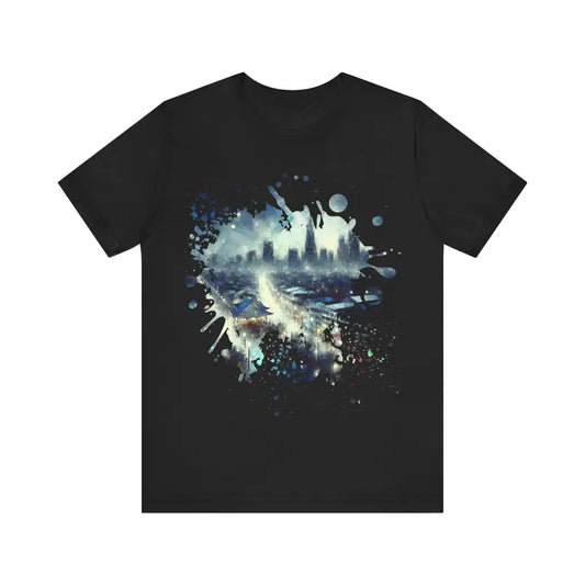 Illuminated Metropolis in Blue Haze - Jersey Short Sleeve