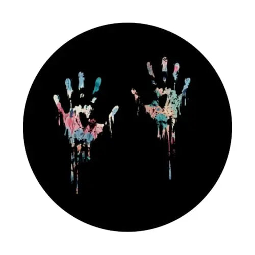 Imprint of Expression: Vibrant Dripping Hands PopSockets