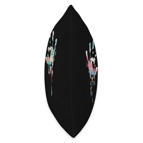 Imprint of Expression: Vibrant Dripping Hands Throw Pillow