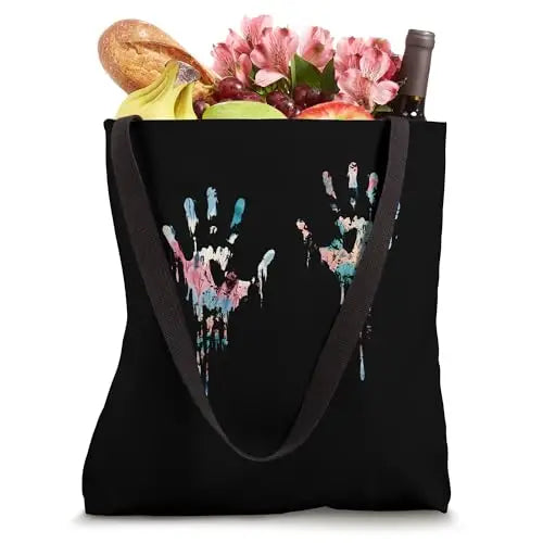 Imprint of Expression: Vibrant Dripping Hands Tote Bag