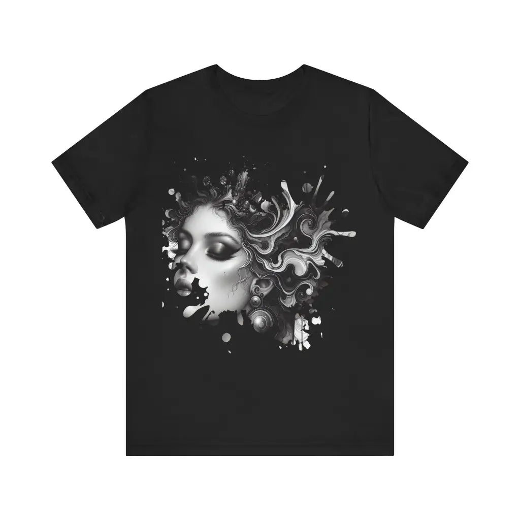 Ink Illusion Portrait - Jersey Short Sleeve Tee - Black / S