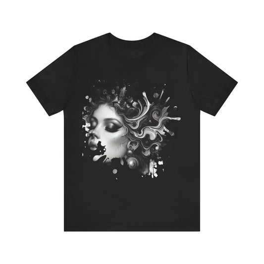 Ink Illusion Portrait - Jersey Short Sleeve Tee - Black / S