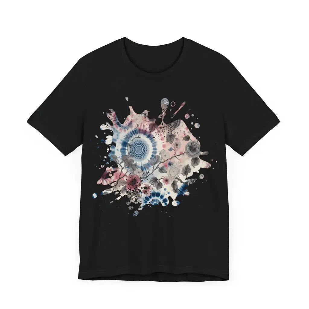 Ink Petals and Tie-Dye Waves - Jersey Short Sleeve Tee