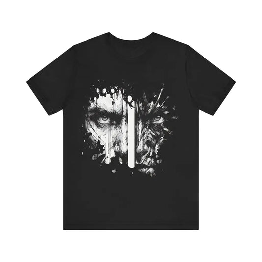 Ink Portraits Divide - Jersey Short Sleeve Tee - Black / S