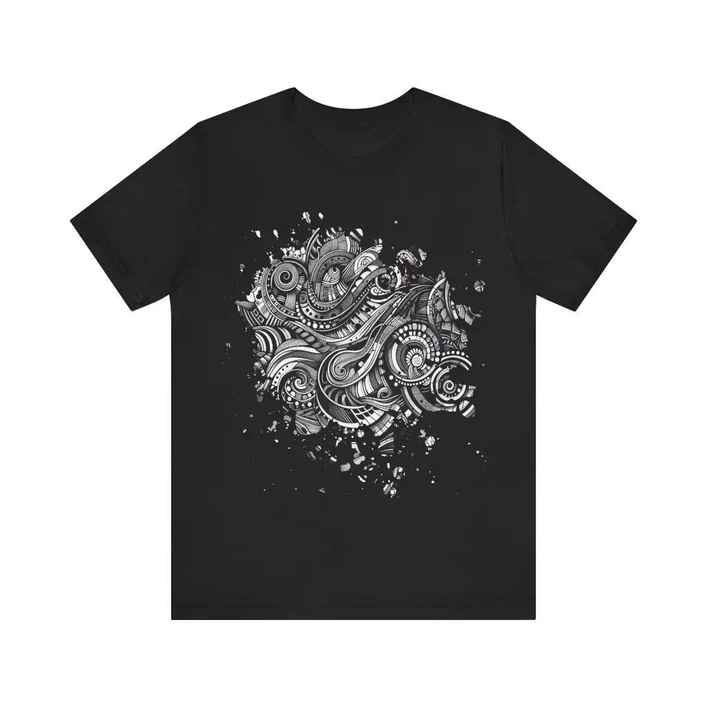 Ink Swirl Odyssey - Jersey Short Sleeve Tee - Black / S