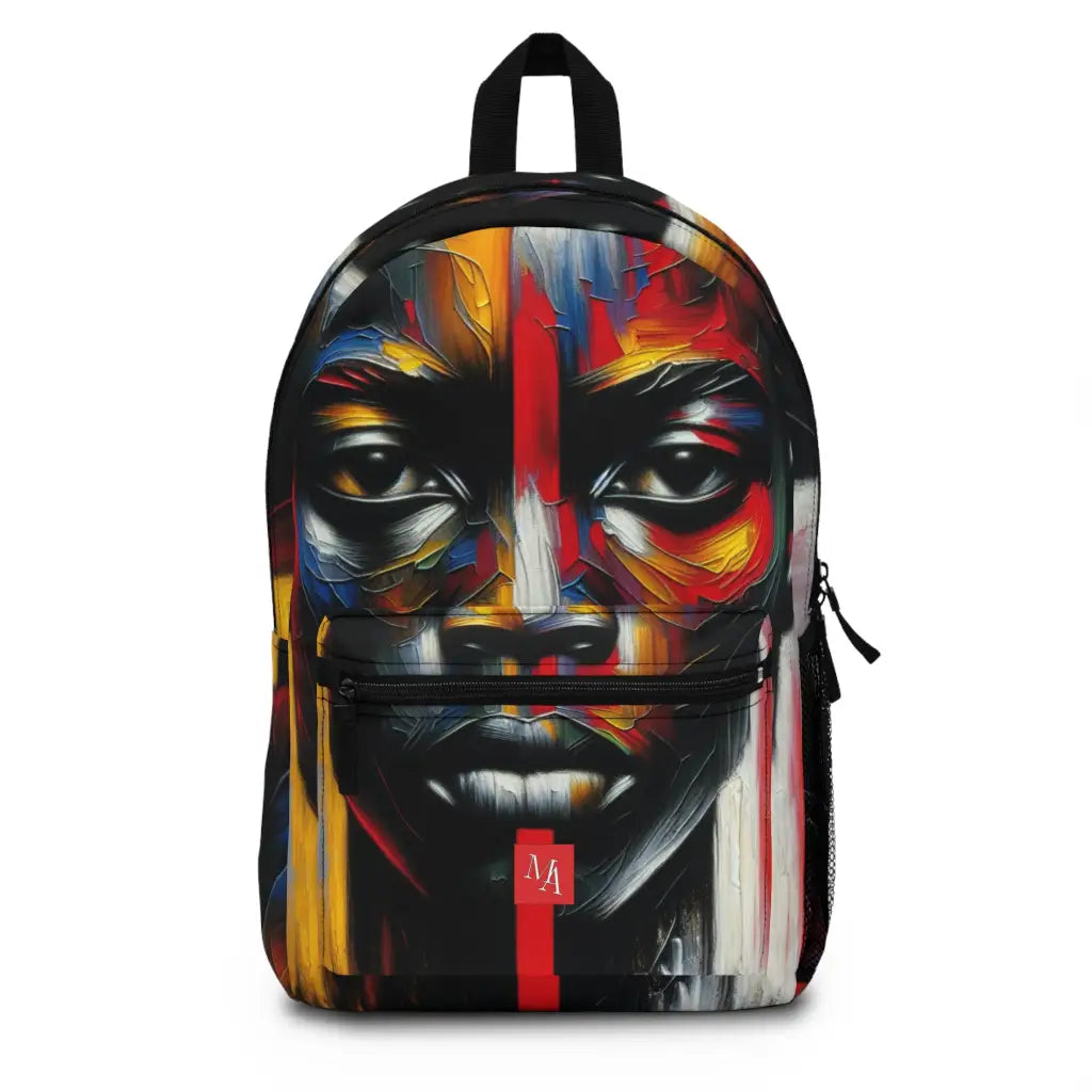 Intense Gaze through Abstract Veil - Backpack - One size