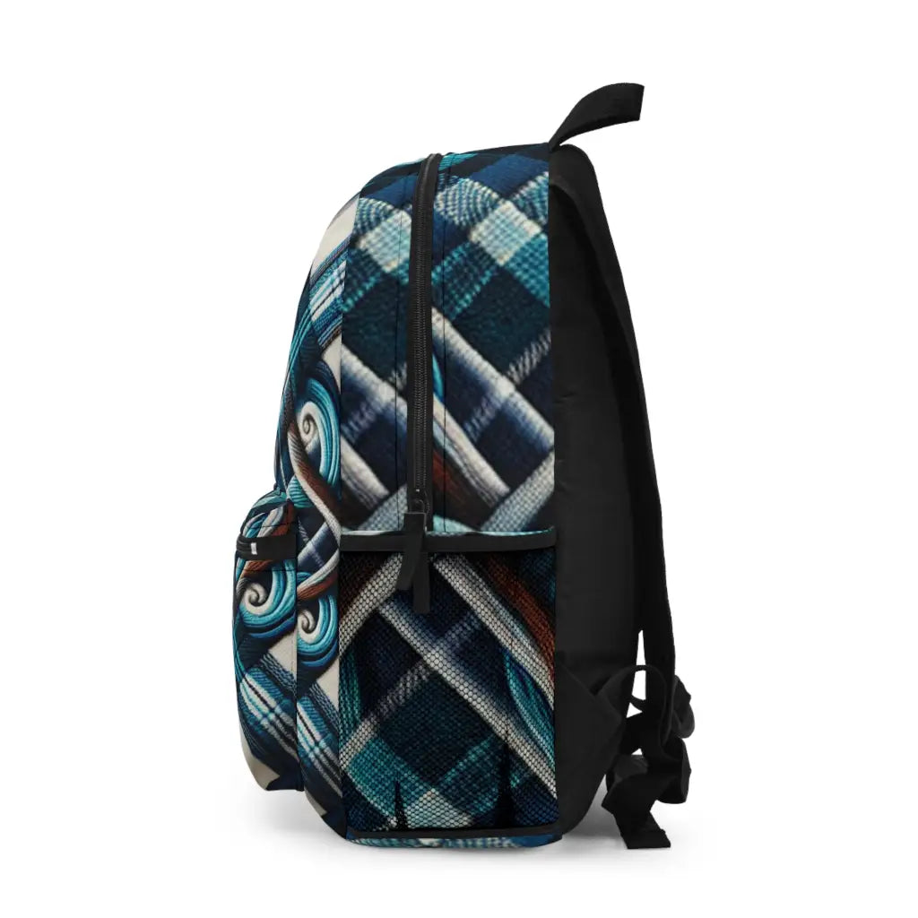 Interwoven Illusion on Checkered Cloth - Backpack