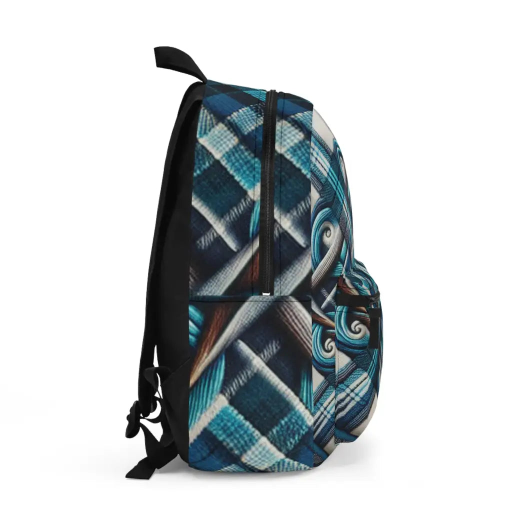 Interwoven Illusion on Checkered Cloth - Backpack