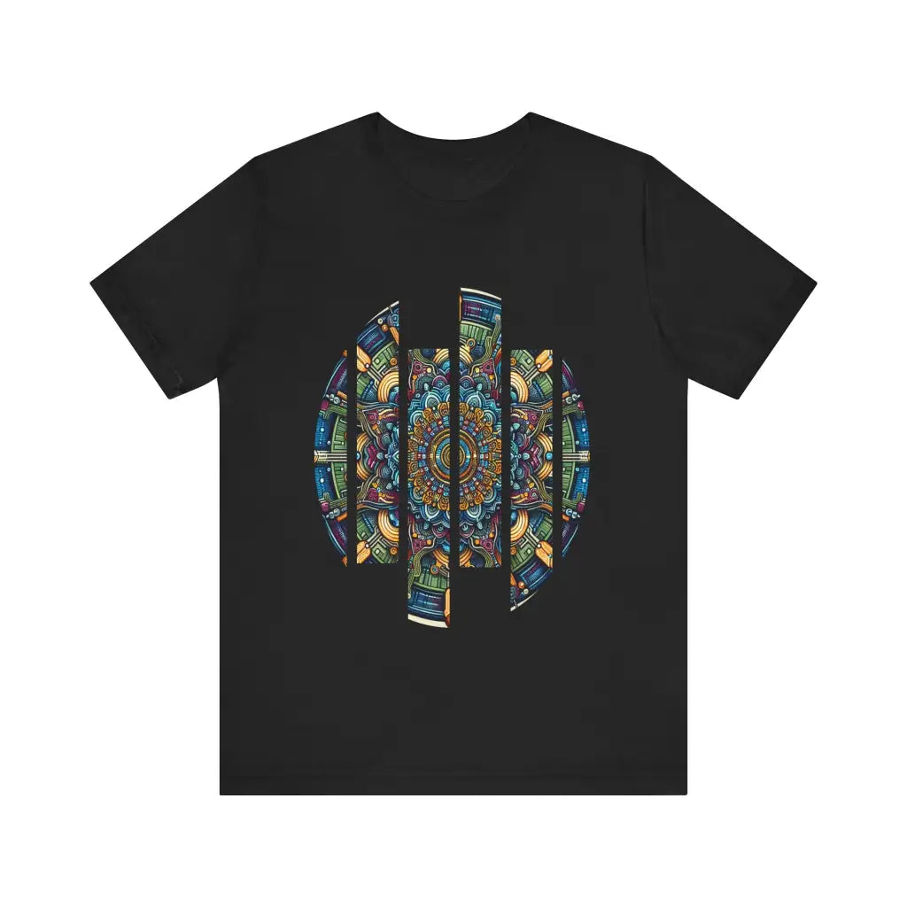 Intricate Circuit Mandala - Jersey Short Sleeve Tee - Black