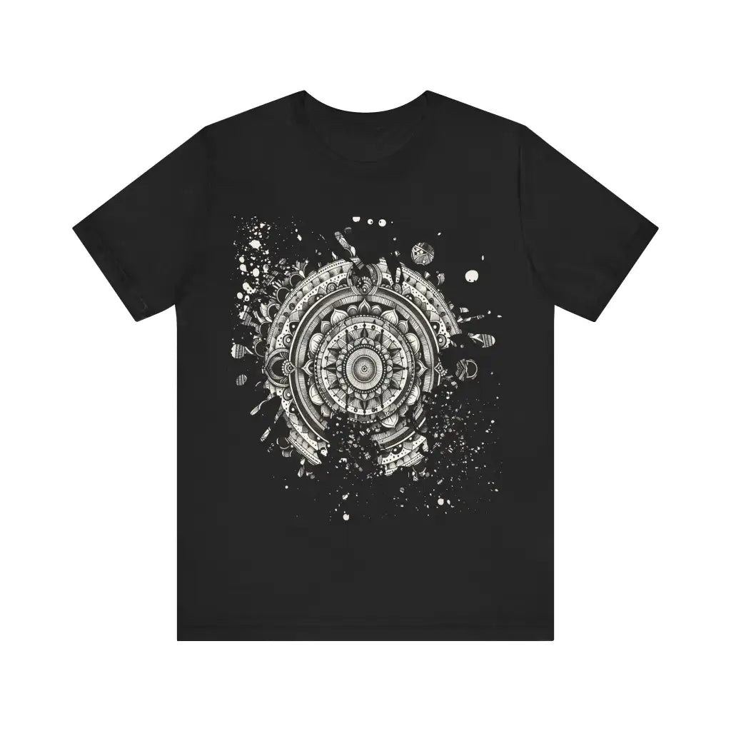 Intricate Mandala Design - Jersey Short Sleeve Tee - Black