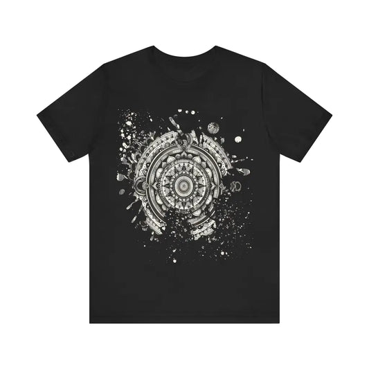 Intricate Mandala Design - Jersey Short Sleeve Tee - Black