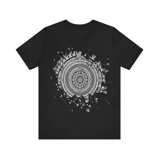 Intricate Mandala Design - Jersey Short Sleeve Tee - Black