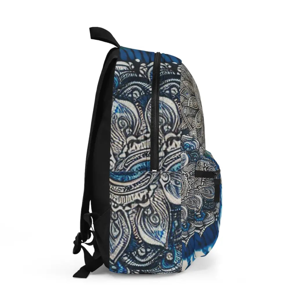 Intricate Mandala Patterns on Indigo Dye - Backpack