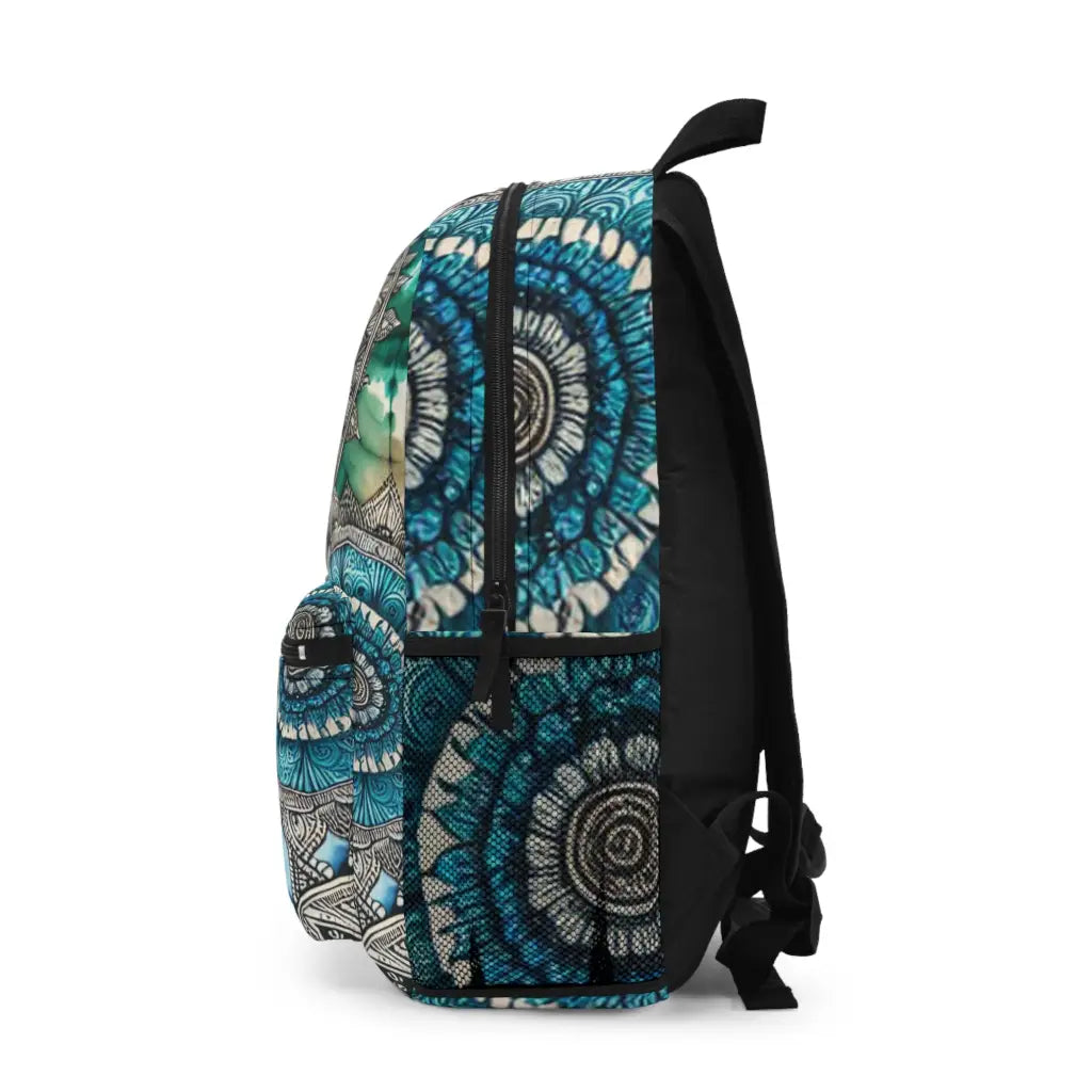 Intricate Mandala Patterns on Indigo Dye - Backpack