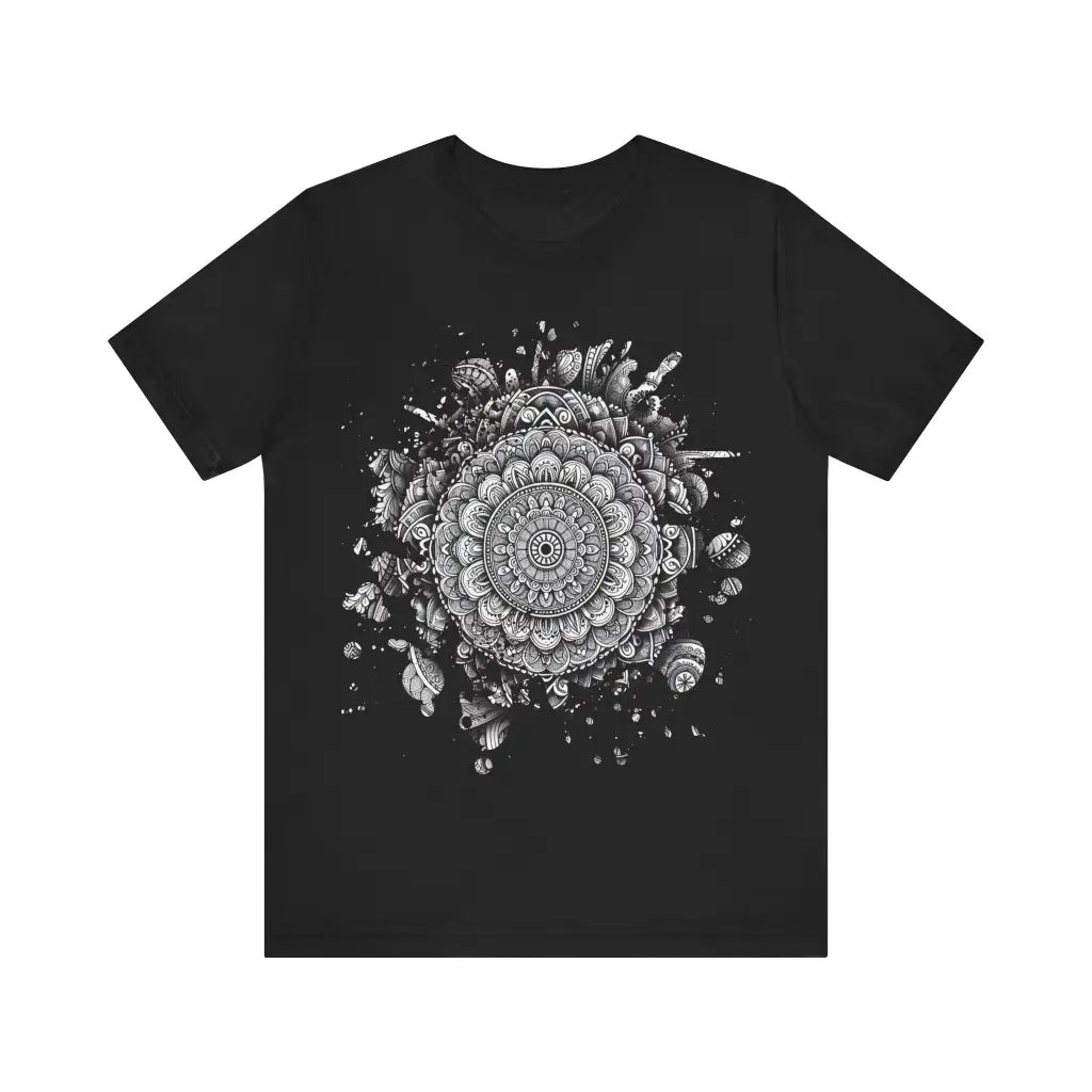 Intricate Monochromatic Mandala Design - Jersey Short