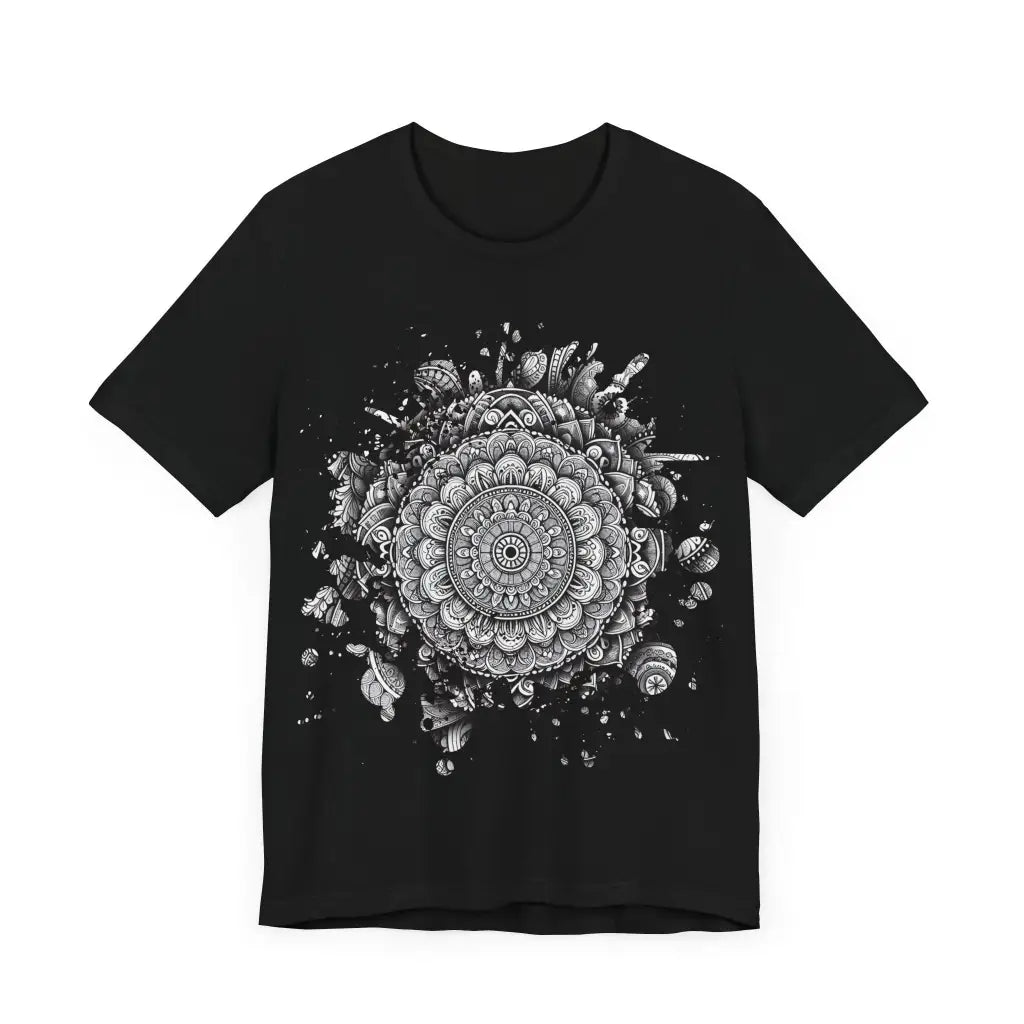 Intricate Monochromatic Mandala Design - Jersey Short