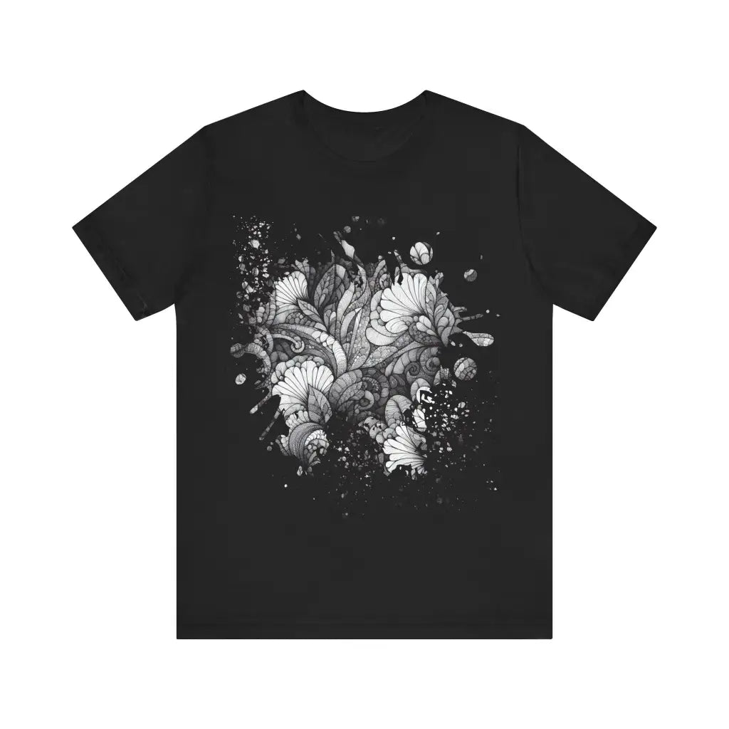 Intricate Monotone Petal Swirls - Jersey Short Sleeve Tee