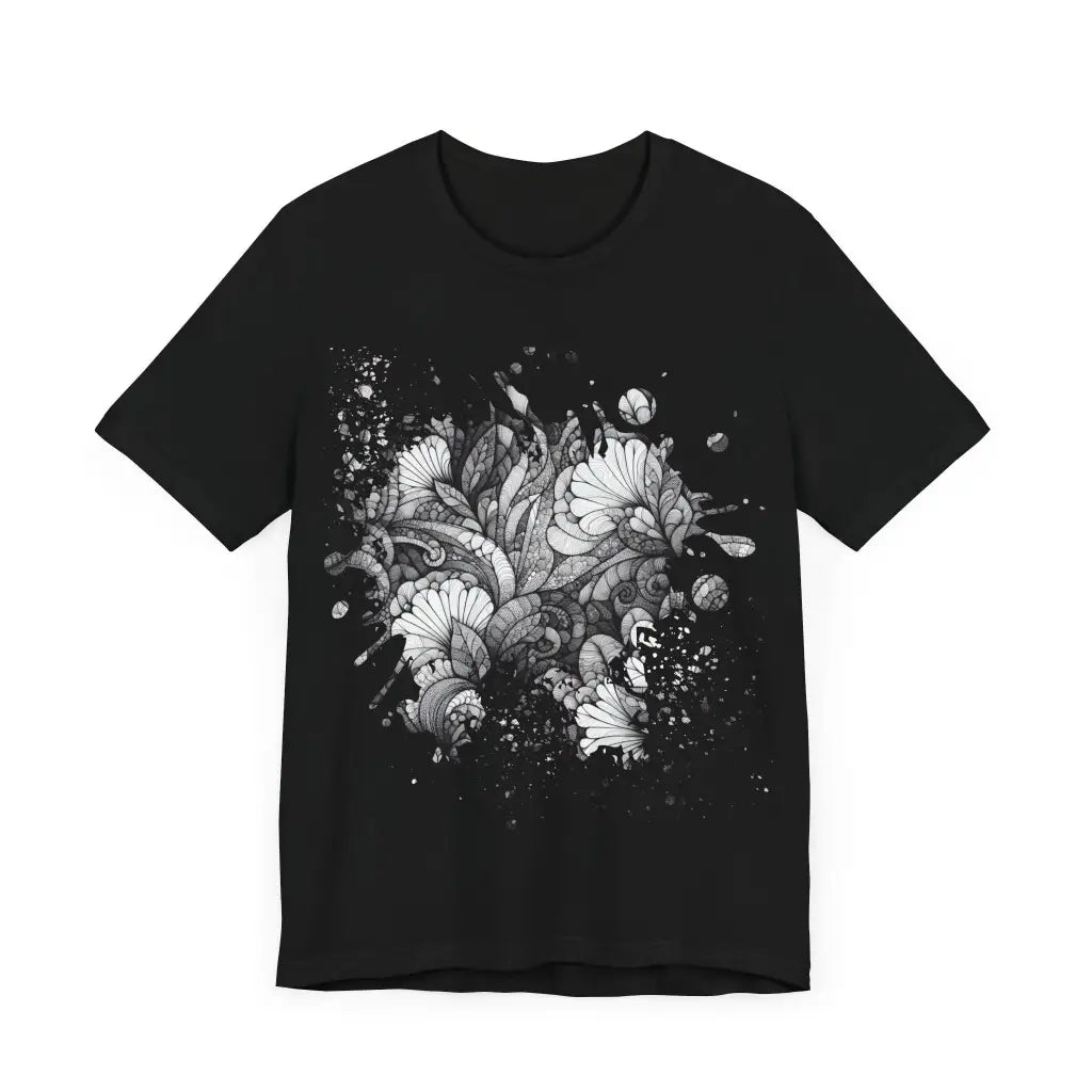 Intricate Monotone Petal Swirls - Jersey Short Sleeve Tee