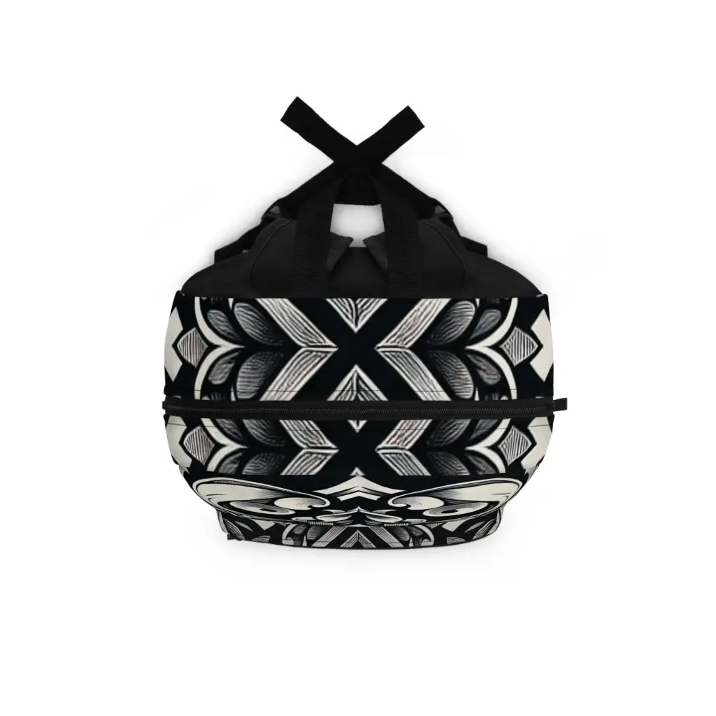 Intricate Patterns in Black and Gray Backpack One size Bags