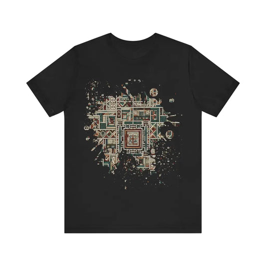 Intricate Tribal Mosaic - Jersey Short Sleeve Tee - Black