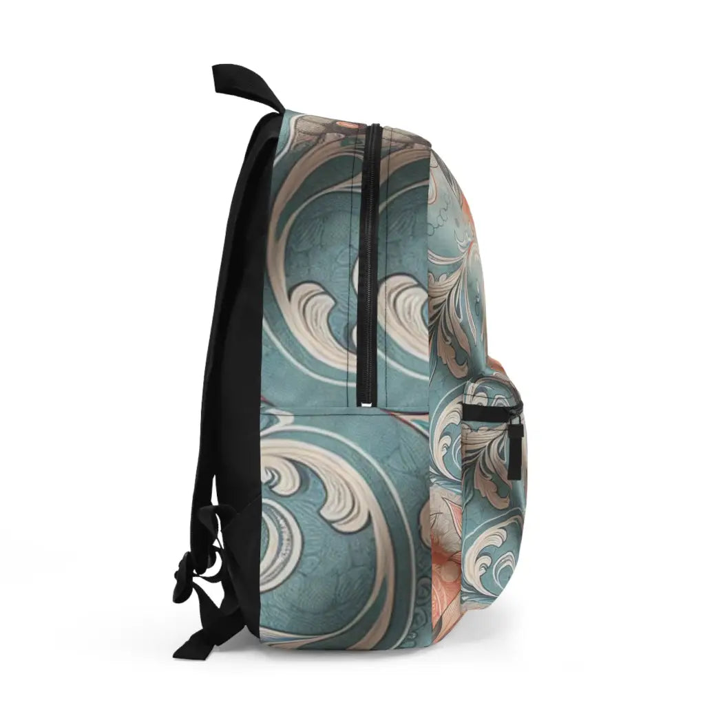 Intricate Whorls and Pastel Foliage - Backpack - One size