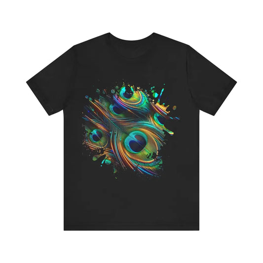 Iridescent Plume Array - Jersey Short Sleeve Tee - Black