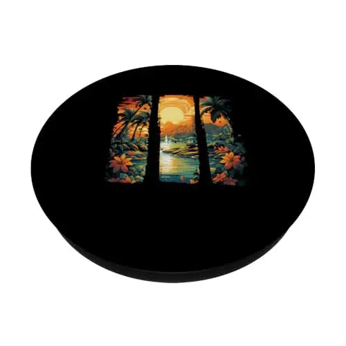 Island Bliss Paradise Sunset at a Tropical Oasis PopSockets