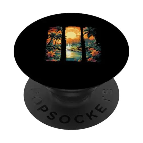 Island Bliss Paradise Sunset at a Tropical Oasis PopSockets