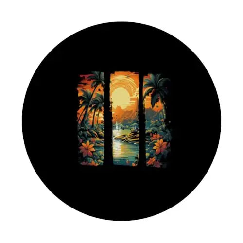 Island Bliss Paradise Sunset at a Tropical Oasis PopSockets