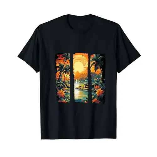 Island Bliss Paradise Sunset at a Tropical Oasis T Shirt