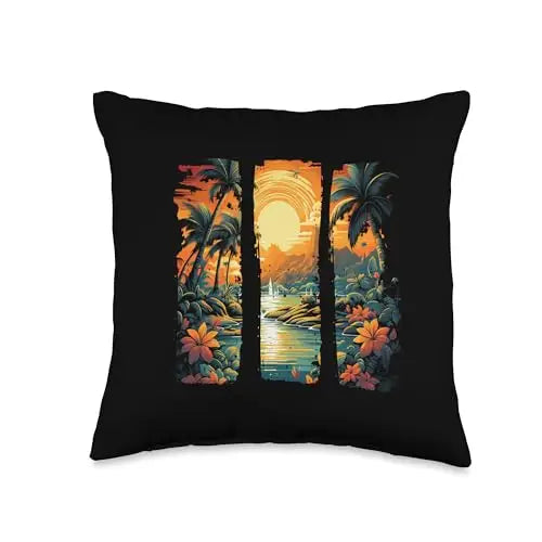 Island Bliss Paradise Sunset at a Tropical Oasis Throw