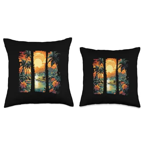 Island Bliss Paradise Sunset at a Tropical Oasis Throw