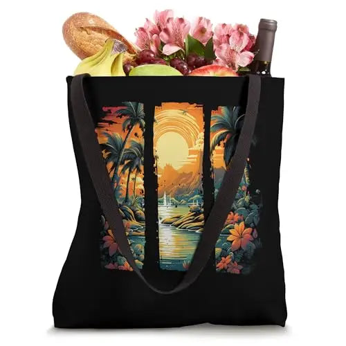 Island Bliss Paradise Sunset at a Tropical Oasis Tote Bag