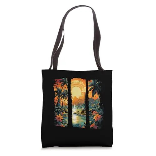 Island Bliss Paradise Sunset at a Tropical Oasis Tote Bag