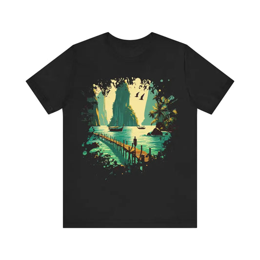Island Escape at First Light Jersey Short Sleeve Tee Black