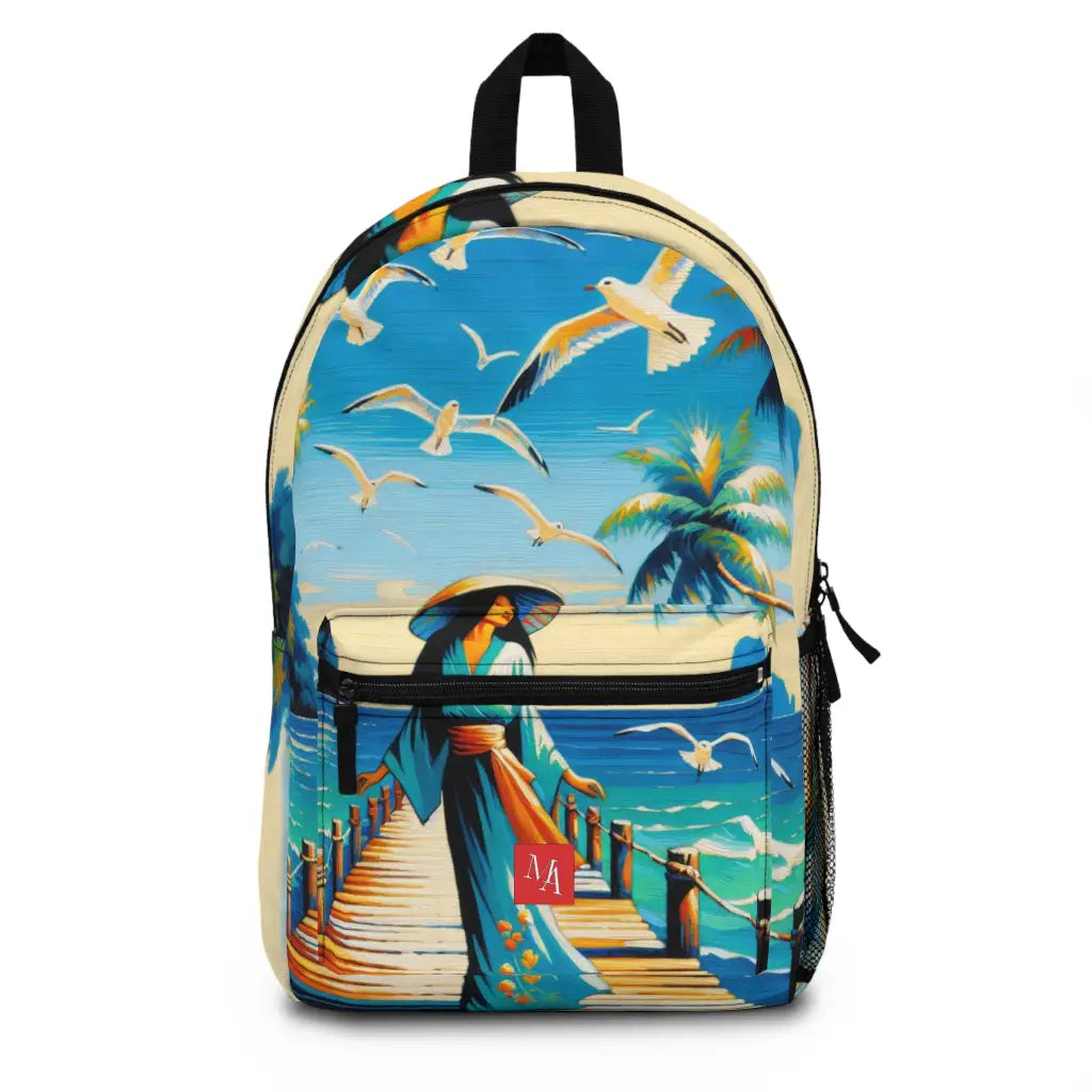 Island Stroll with Seagulls Backpack One size Bags