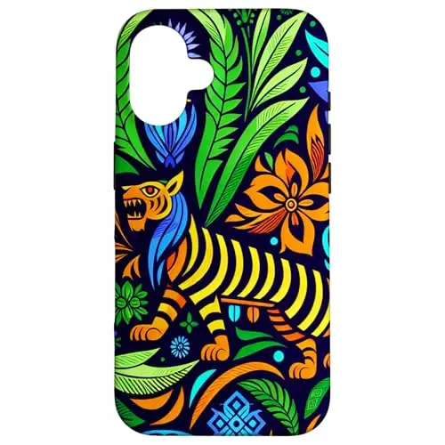 Jungle Harmony: Folk Art Tiger Case (iPhone Select Model)
