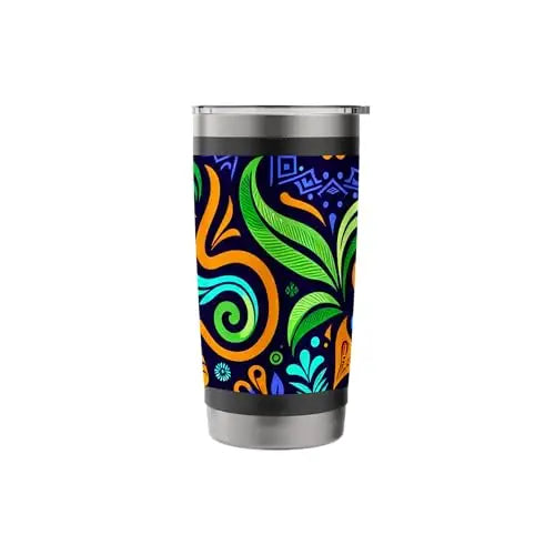 Jungle Harmony: Folk Art Tiger Stainless Steel Insulated
