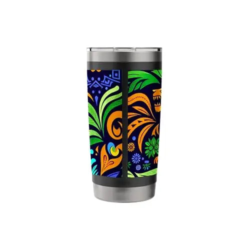 Jungle Harmony: Folk Art Tiger Stainless Steel Insulated