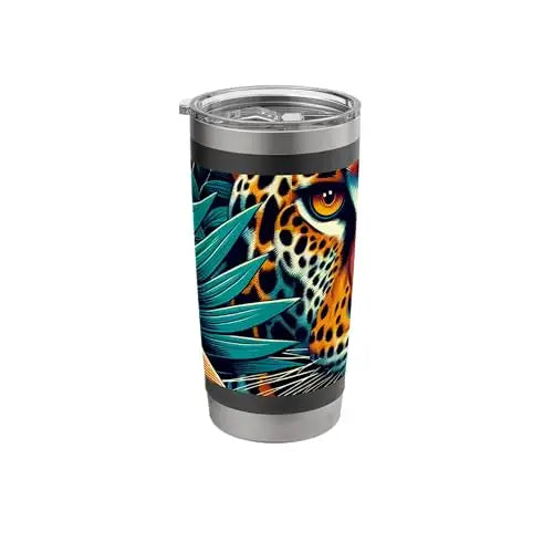 Jungle Majesty: Fierce Gaze of the Jaguar Stainless Steel