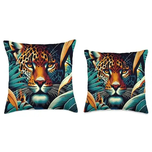 Jungle Majesty: Fierce Gaze of the Jaguar Throw Pillow Home