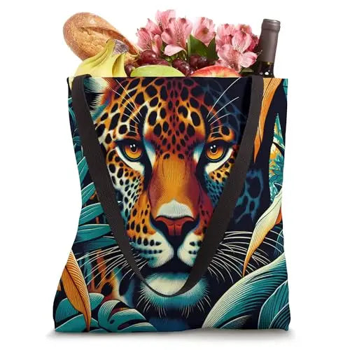 Jungle Majesty: Fierce Gaze of the Jaguar Tote Bag Apparel