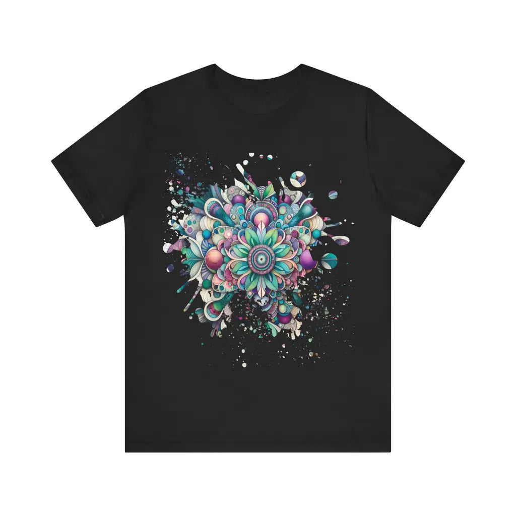 Kaleidoscope Bloom - Jersey Short Sleeve Tee - Black / S