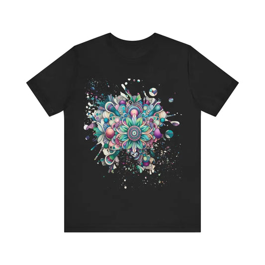 Kaleidoscope Bloom - Jersey Short Sleeve Tee - Black / S