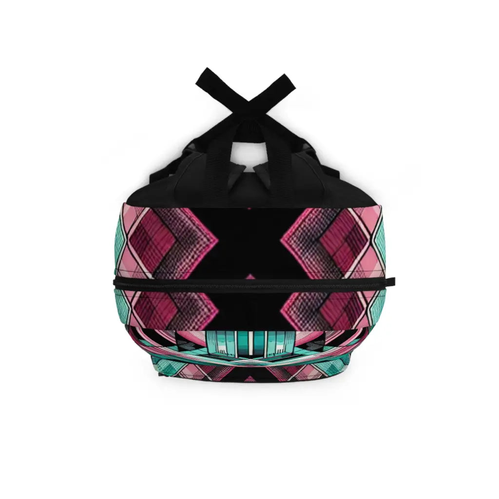 Kaleidoscopic Grid Harmony Backpack One size Bags
