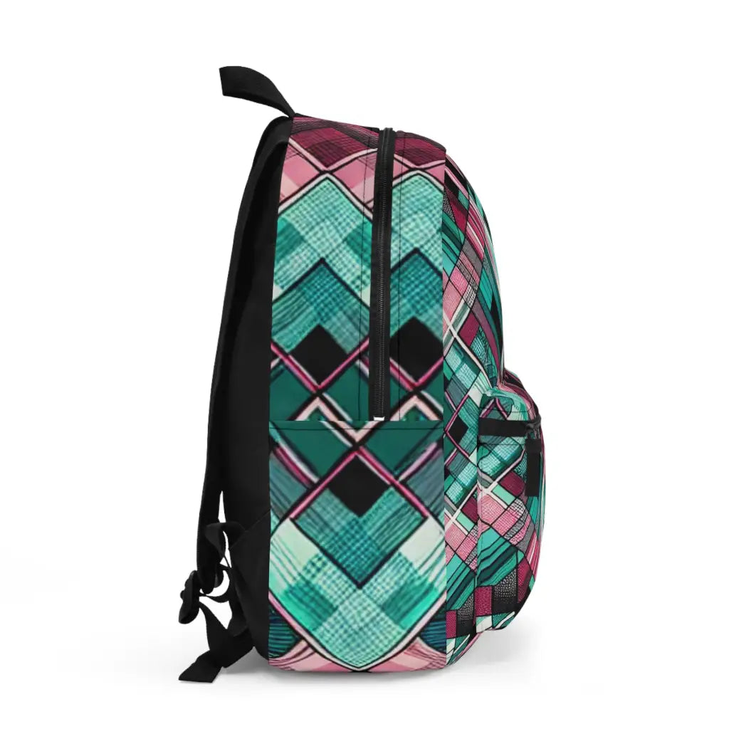 Kaleidoscopic Grid Harmony Backpack One size Bags