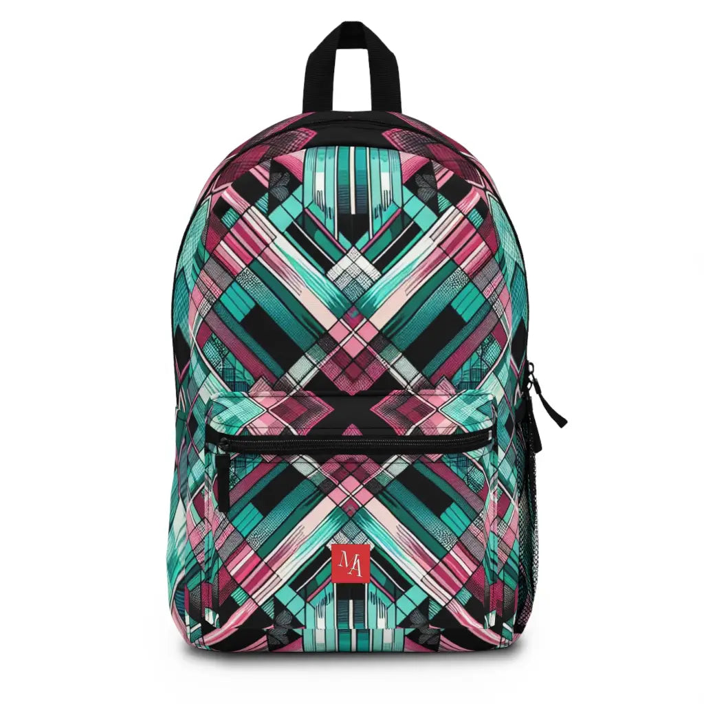 Kaleidoscopic Grid Harmony Backpack One size Bags