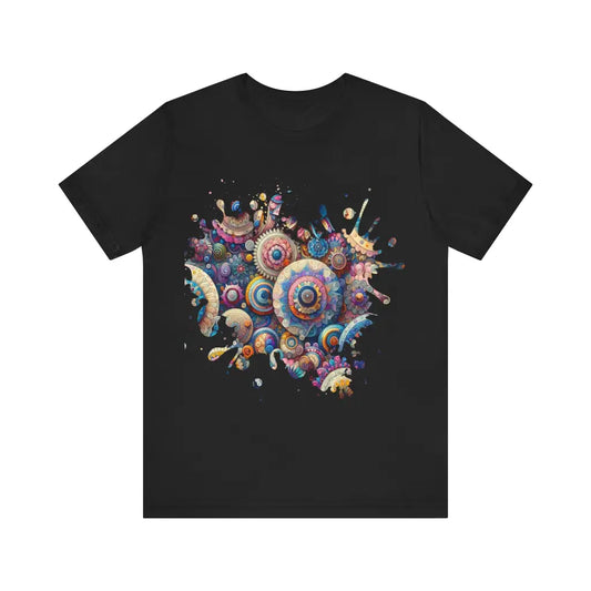 Kaleidoscopic Petals - Jersey Short Sleeve Tee - Black / S