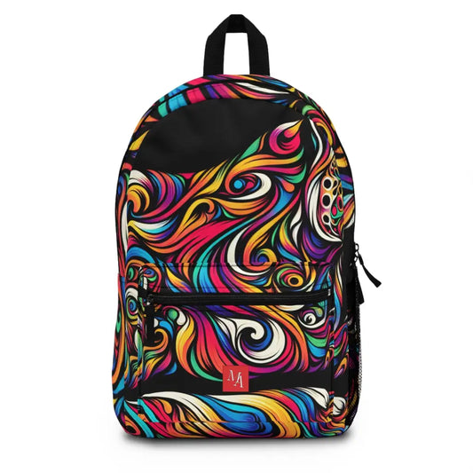 Leopard in Swirling Spectrum Backpack One size Bags